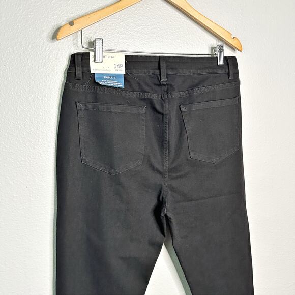 Soft‎ Surroundings Black Straight Ankle Jeans Lace Crochet Ankle women’s size 14 - Picture 9 of 14